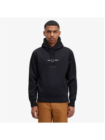 Fred Perry Sport Embroidered Hooded Sweatshirt Black AFPM2434728 184 - FRED PERRY - BALAAN 1