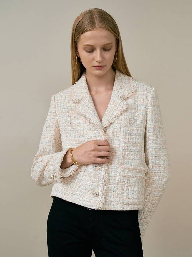 Carmen Wool Tweed Jacket Ivory - AME - BALAAN 3