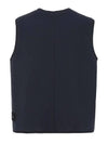 Men's Utility Half Zip-Up Vest Navy - STONE ISLAND - BALAAN 4