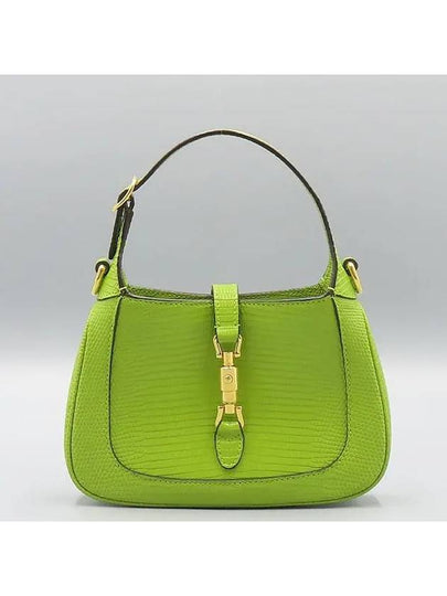 675799 Lime lizard leather Jackie mini tote bag shoulder strap - GUCCI - BALAAN 2