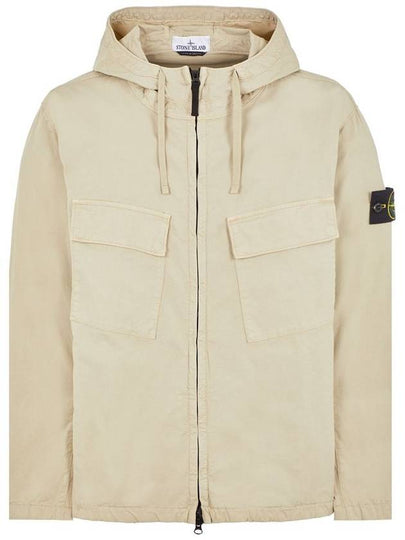 Cotton Twill Stretch Hooded Jacket Beige - STONE ISLAND - BALAAN 2