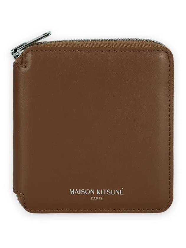 Square Zipper Half Wallet Brown - MAISON KITSUNE - BALAAN 3