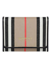 Icon Stripe E Canvas Card Wallet Beige - BURBERRY - BALAAN.