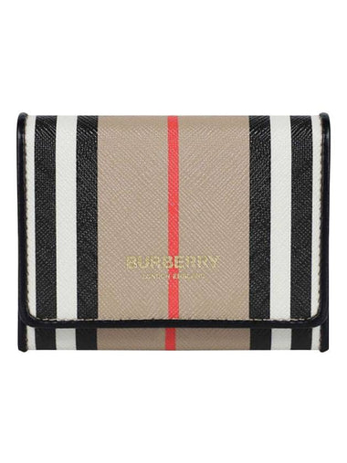 Icon Stripe E Canvas Card Wallet Beige - BURBERRY - BALAAN 1