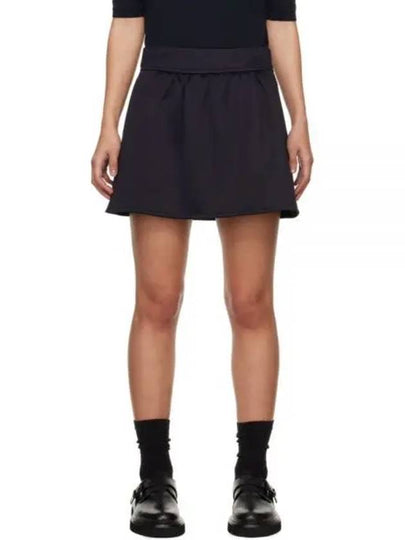 Nettuno Side Slit Nylon A-line Skirt Black - MAX MARA - BALAAN 2