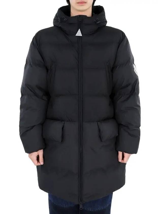 Bosona Logo Patch Long Down Padded Jacket Black - MONCLER - BALAAN 3