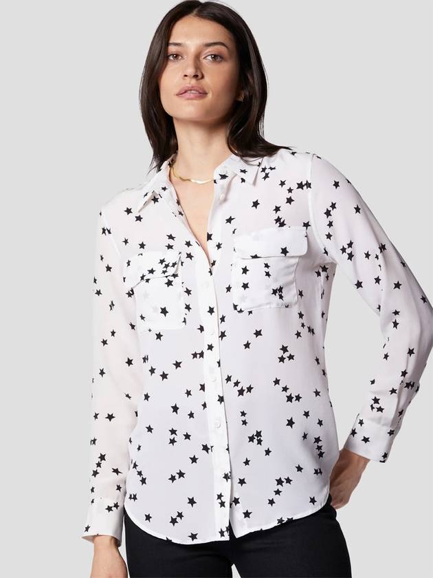 Slim Signature Silk Blouse Star print - EQUIPMENT - BALAAN 8