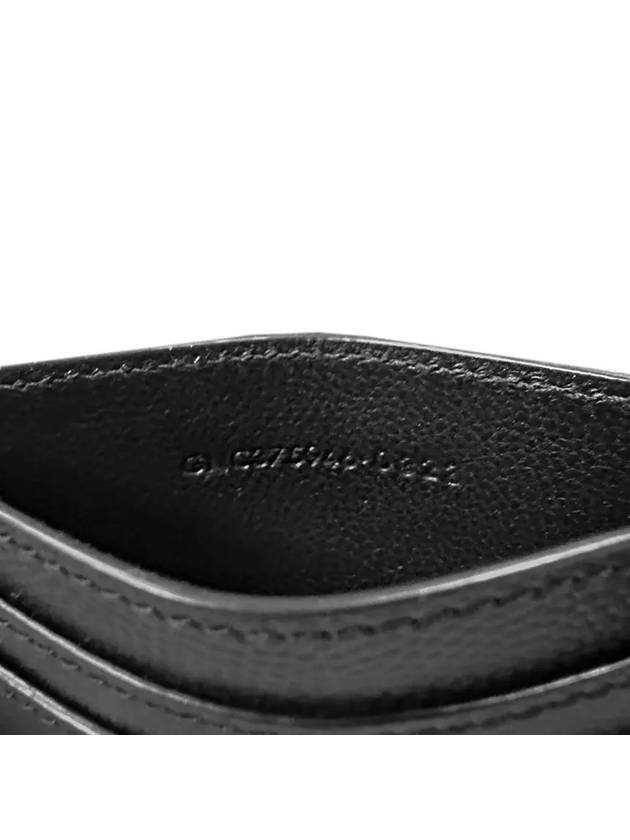 Embossed Leather Card Wallet Black - SAINT LAURENT - BALAAN 6