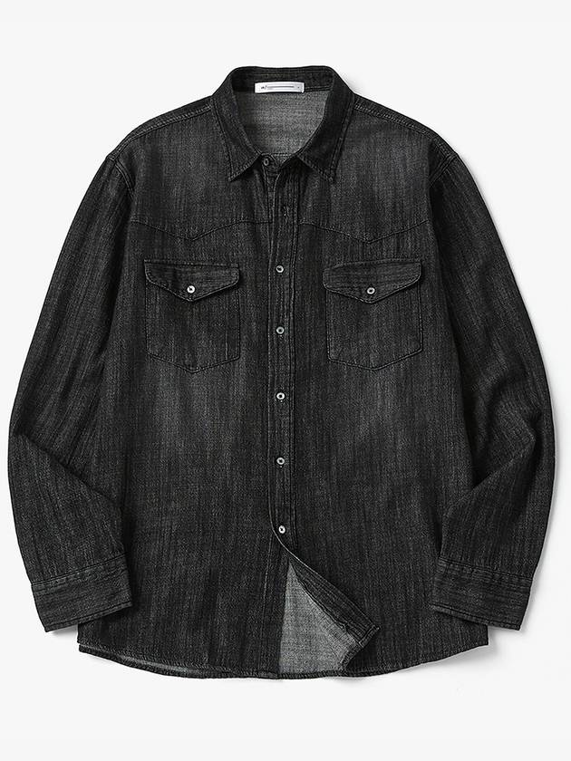 Owenn Denim Long Sleeve Shirt Black - ISABEL MARANT - BALAAN 2