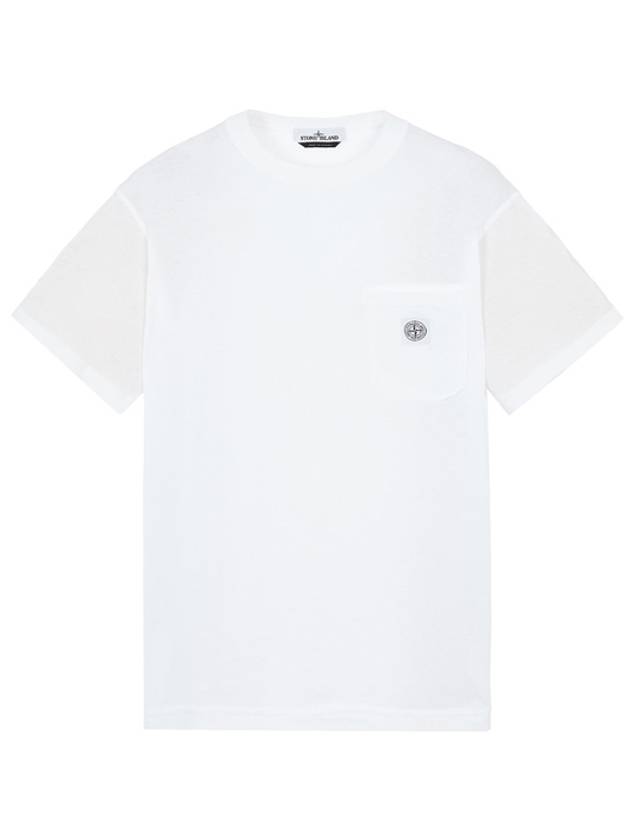 Wappen Logo Patch Pocket Short Sleeve T-Shirt White - STONE ISLAND - BALAAN 2