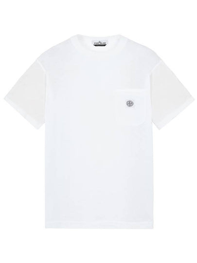 Wappen Logo Patch Pocket Short Sleeve T-Shirt White - STONE ISLAND - BALAAN 2