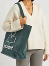 Yenky Embroidered Logo Large Shopper Tote Bag Green - ISABEL MARANT - BALAAN 3