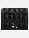 Matelasse Leather Half Wallet Black - MIU MIU - BALAAN 2