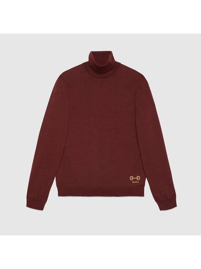 Horsebit Intarsia Wool Turtleneck Red - GUCCI - BALAAN 2