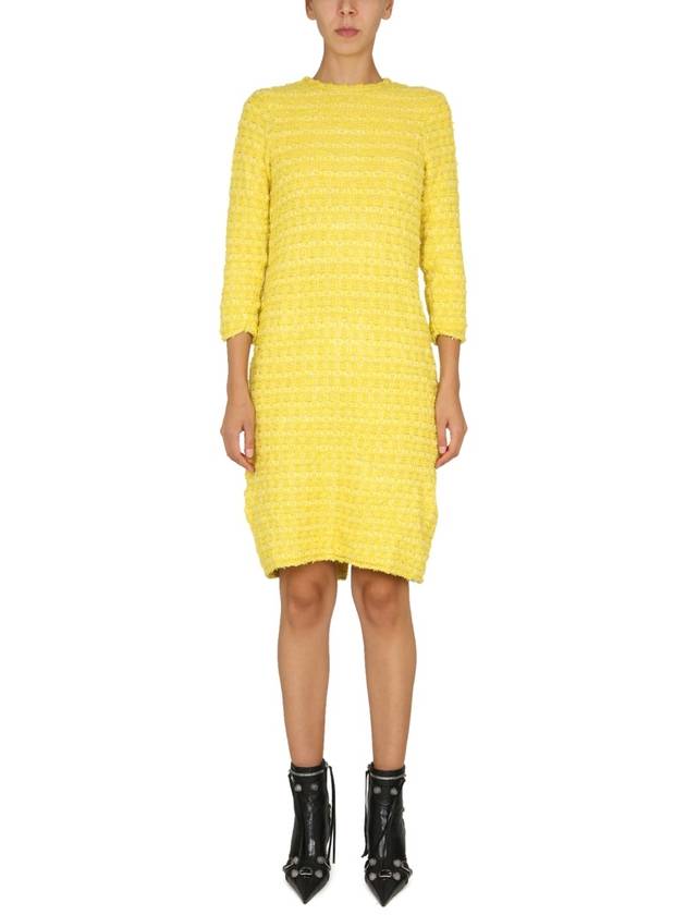 tweed midi dress yellow - BALENCIAGA - BALAAN 2