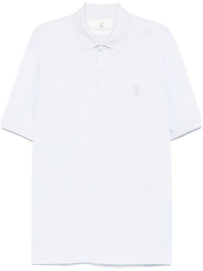 Logo short sleeve t shirt light blue - BRUNELLO CUCINELLI - BALAAN 2