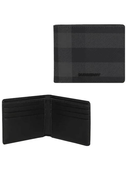 Check Polyurethane Bifold Wallet Black - BURBERRY - BALAAN 2