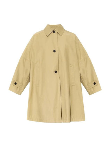 oversized A-line gabardine cotton blend trench coat beige - TOTEME - BALAAN 1