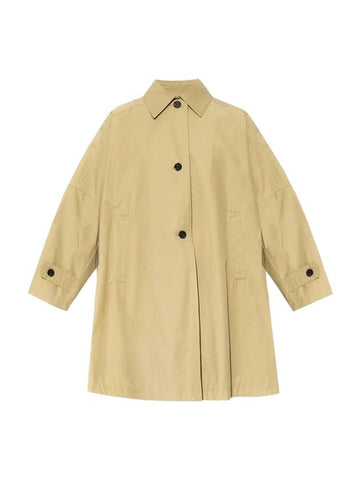 Gabardine Oversized Cotton Single Coat Beige - TOTEME - BALAAN 1