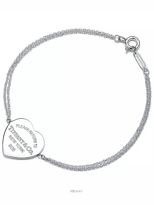 Heart Tag Double Chain Bracelet Silver - TIFFANY & CO. - BALAAN 2