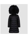 Moncler Kids 8 10 ABELLE Fur Hooded Down Coat Black - MONCLER - BALAAN 4