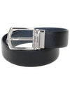 Logo Saffiano Reversible Belt Leather Blue - PRADA - BALAAN 2