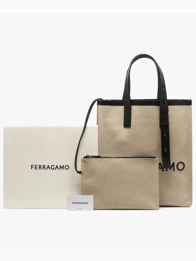 Signature Tote Bag Natural - SALVATORE FERRAGAMO - BALAAN 4