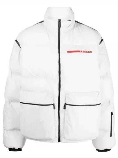 Logo Nylon Convertible Down Padded Jacket White - PRADA - BALAAN 2