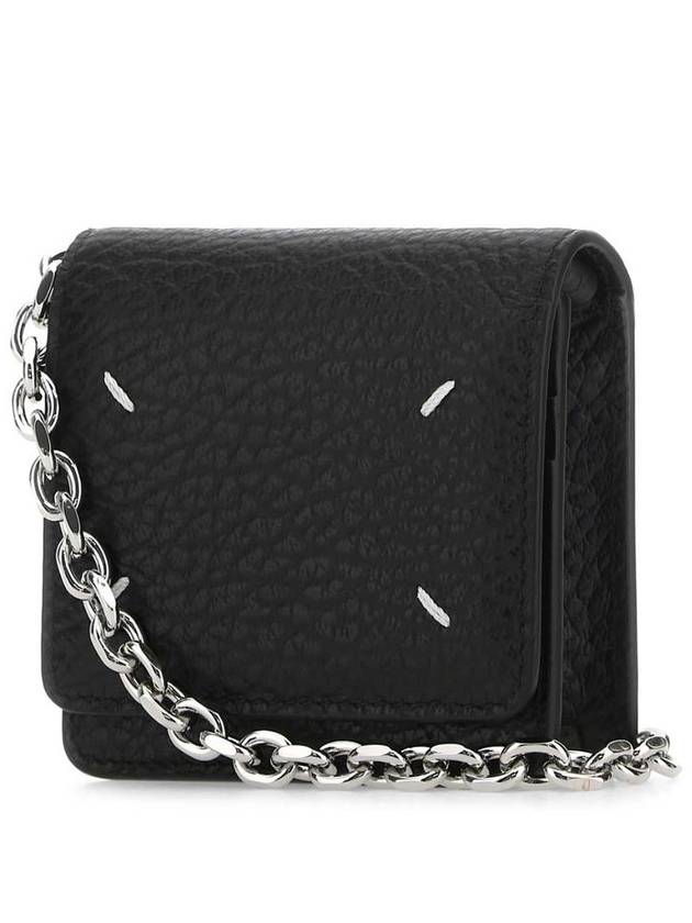 Embroidery Logo Chain Cald Wallet Black - MAISON MARGIELA - BALAAN 3