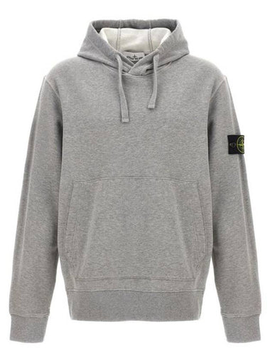 Cotton Fleece Garment Dyed Hoodie Grey - STONE ISLAND - BALAAN 1