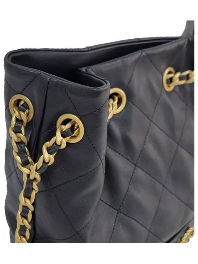 Women's KLEINE Small Leather Bucket Bag Black Gold AS4647 B13658 94305 - CHANEL - BALAAN 7