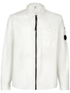 Emerized Gabardine Overshirt Zip-Up Jacket White - CP COMPANY - BALAAN 1