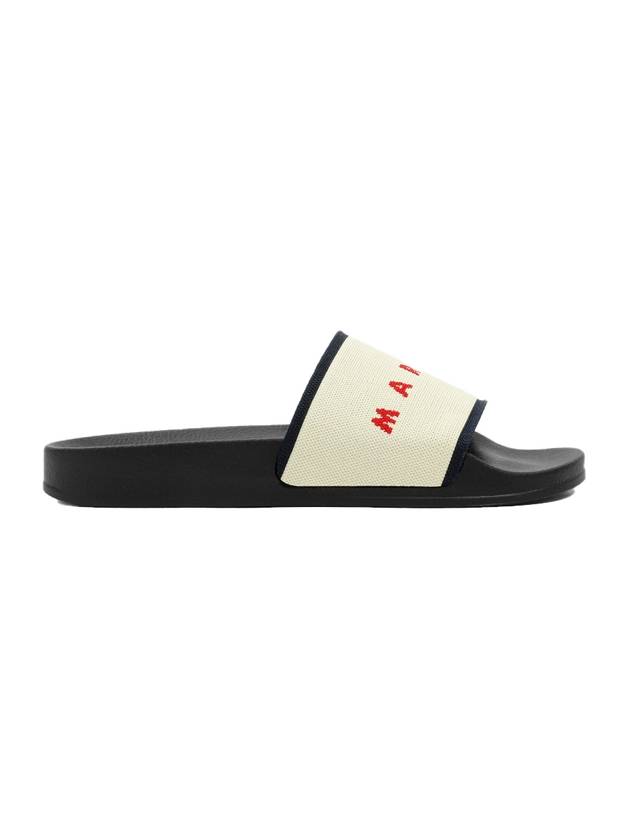 Women's Logo Slippers Black Beige - MARNI - BALAAN.