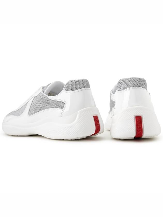 America's Cup Low Top Sneakers Silver White - PRADA - BALAAN 7