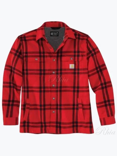 Relaxed Fit Flannel Sherpa Lined Shirt Jac 106354 R99 Jacket - CARHARTT - BALAAN 1