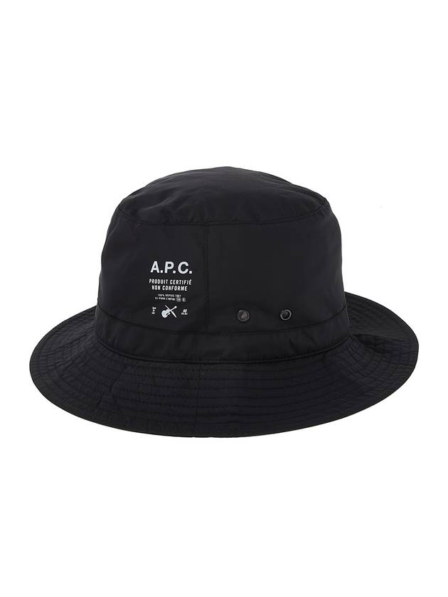 Logo Nylon Bucket Hat Black - A.P.C. - BALAAN.