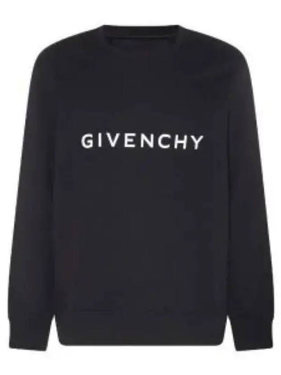 Logo Print Cotton Sweatshirt Black - GIVENCHY - BALAAN 2