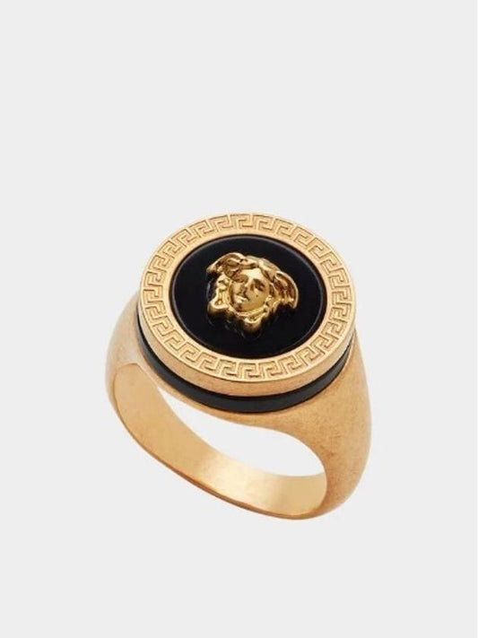 Men's Enamel Medusa Ring Gold - VERSACE - BALAAN 2