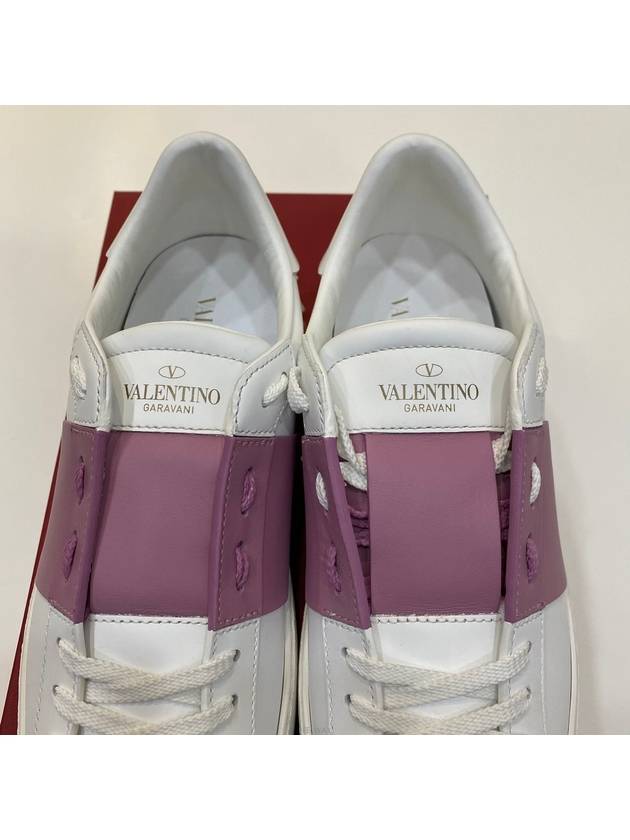 Rockstud Hidden Open Low Top Sneakers White Pink - VALENTINO - BALAAN.