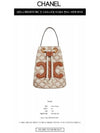 Teen Drawstring Triomphe Canvas Print Textile Bucket Bag White - CELINE - BALAAN 3