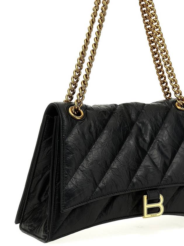 Quilted Crush Medium Chain Shoulder Bag Black - BALENCIAGA - BALAAN 4