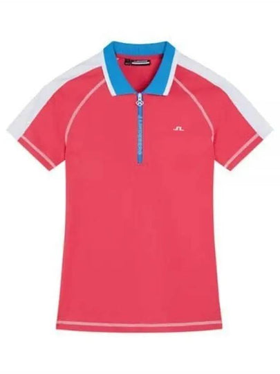 Kourtney Short Sleeve Polo Shirt Azalea - J.LINDEBERG - BALAAN 2