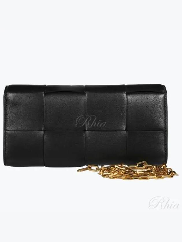 Cassette Chain Long Wallet Black - BOTTEGA VENETA - BALAAN 2