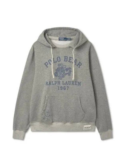 Polo Bear Fleece Hoodie Gray - POLO RALPH LAUREN - BALAAN 2