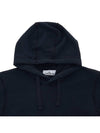 Wappen Patch Cotton Fleece Hoodie Navy - STONE ISLAND - BALAAN 4