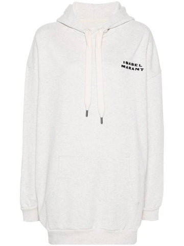 Solena Embroidered Logo Oversized Hoodie Ecru - ISABEL MARANT - BALAAN 1