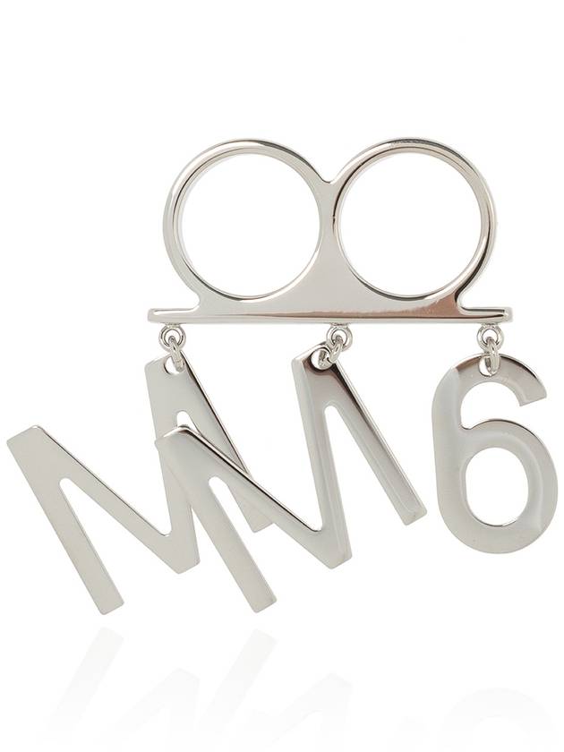 MM6 Margiela SILVER DOUBLE RING WITH CHARM - MAISON MARGIELA - BALAAN 1