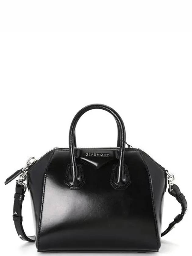 Antigona Shiny Calfskin Mini Tote Bag Black - GIVENCHY - BALAAN.