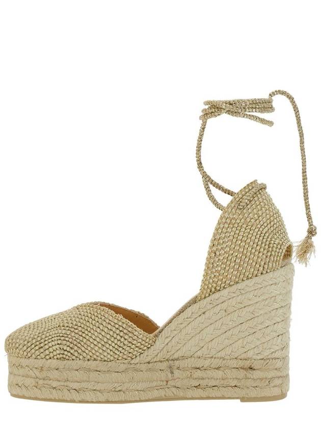 'Cora' Beige Wedges With Lace-Up Closure In Fabric Woman - CASTANER - BALAAN 3