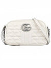 GG Marmont Matelasse Small Shoulder Bag White - GUCCI - BALAAN 1